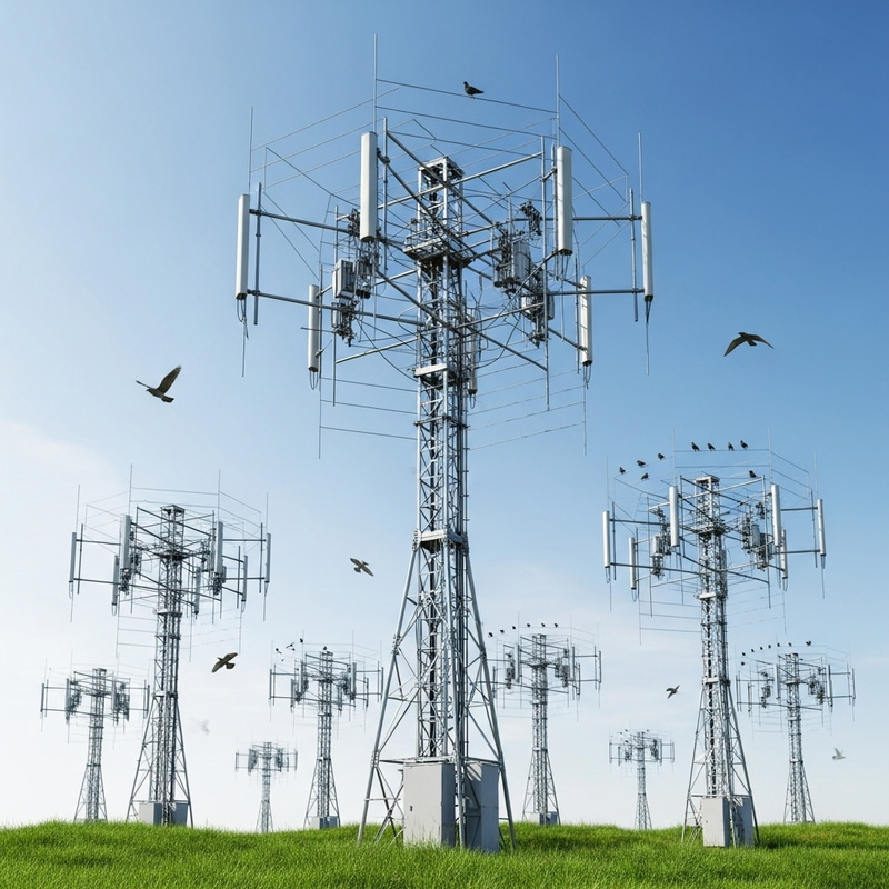 Telecommunications Antennas Landscape: Intricate Signal Transmission Scene Telecommunications Antennas Landscape: Intricate Signal Transmission Scene