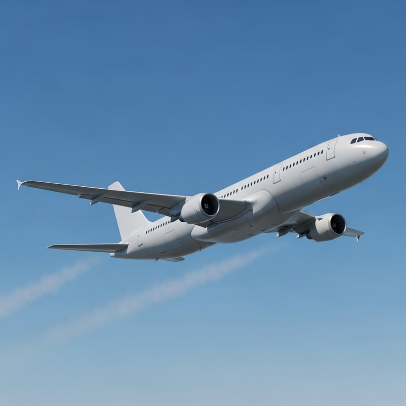 Detailed 3D Airplane Model in Flight