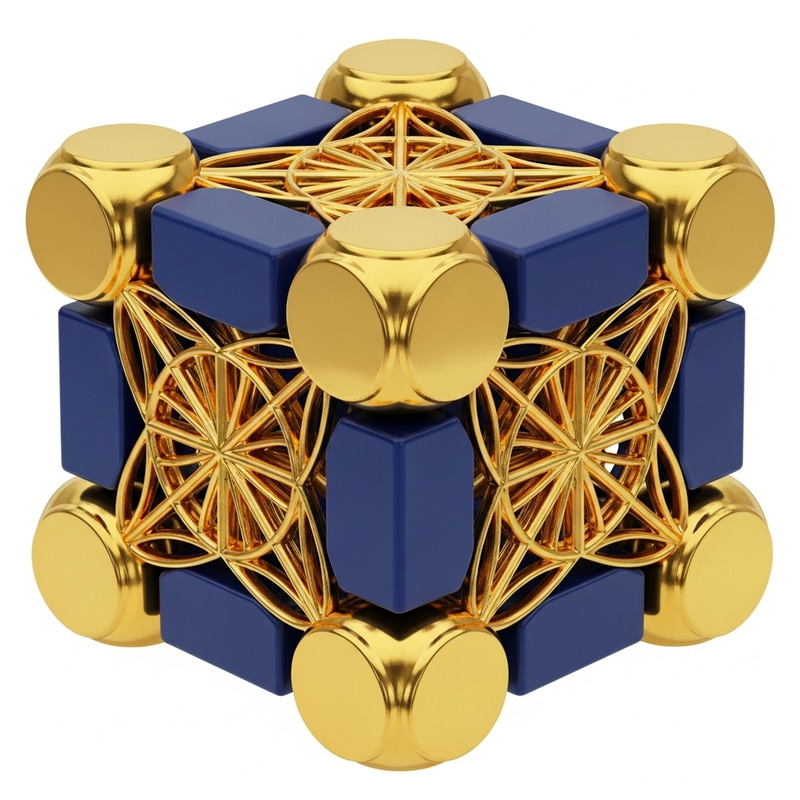 Golden Metatron's Cube in Blue