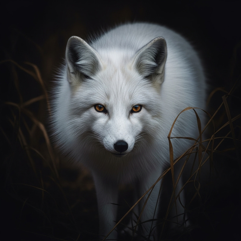 Majestic White Fox: Ethereal Beauty in Nature's Embrace