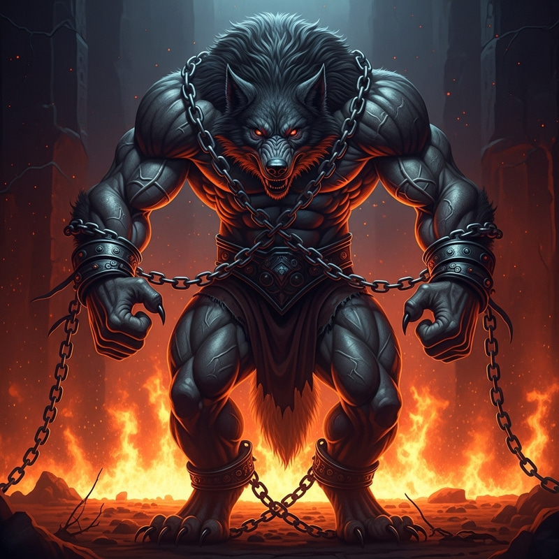 Fenrir: Daunting Mythical Creature Wrapped in Chains Fenrir: Daunting Mythical Creature Wrapped in Chains