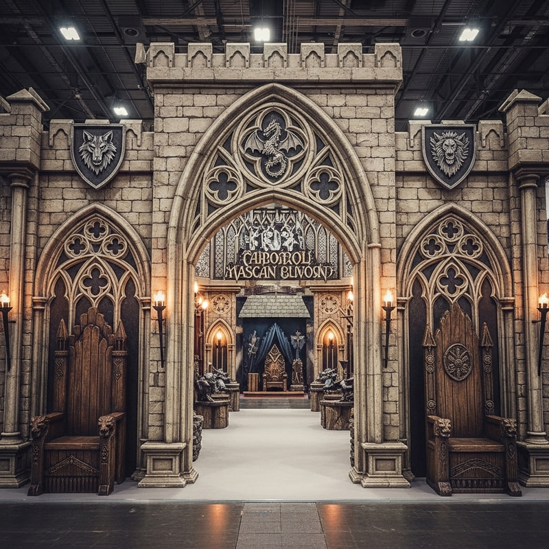 Game of Thrones Themed Booth Entrance with Gothic Arches