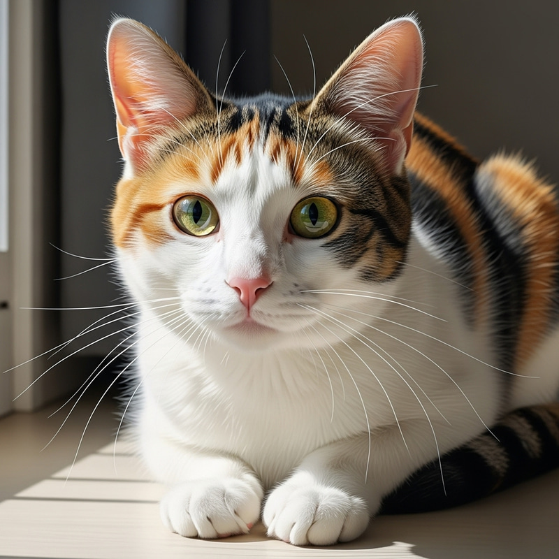 Realistic Cat Image: Elegant Whiskers, Fluffy Fur, Curious Eyes