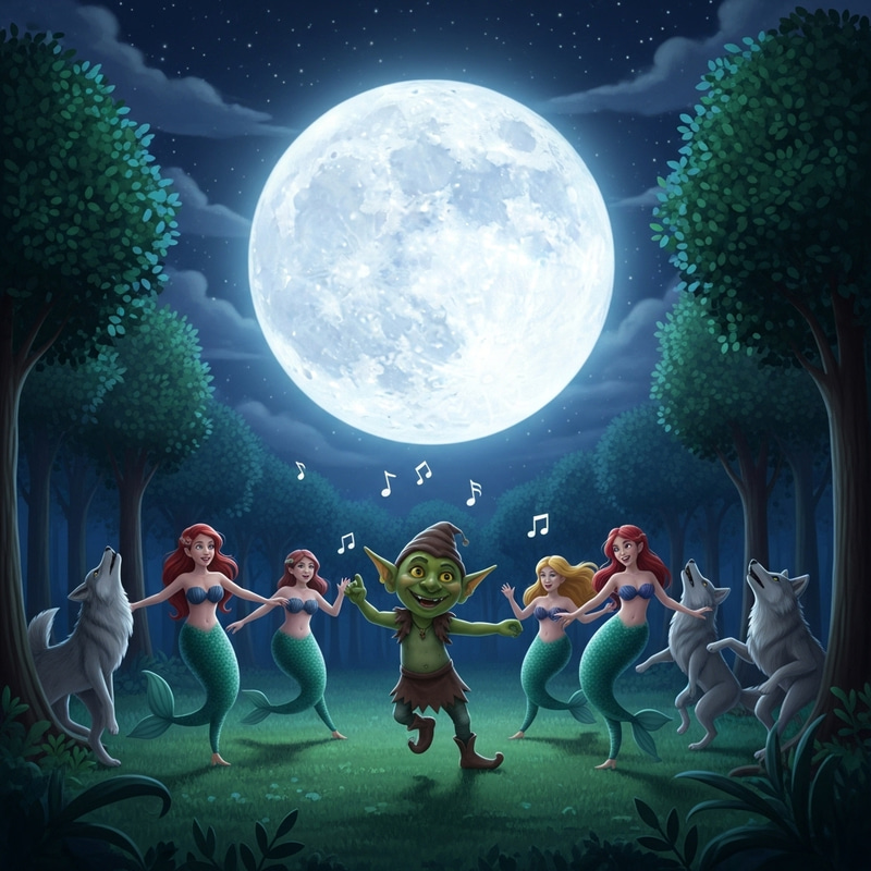 Enchanted Forest Dance: Moonlit Goblins, Mermaids & Wolves