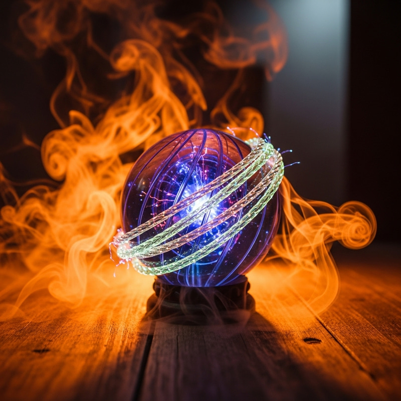 Magical Prediction Ball with Cable and Orange Smoke Effect