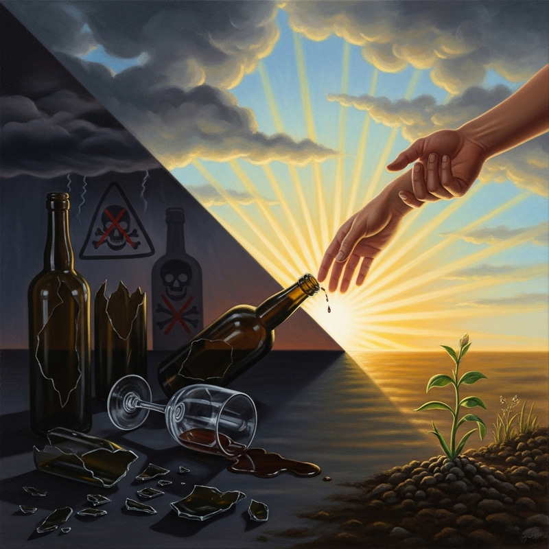 Alcoholism Awareness & Prevention Illustration Alcoholism Awareness & Prevention Illustration