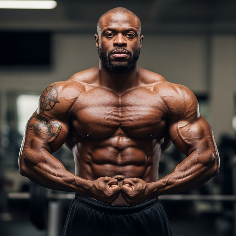 Natkhat: Black Bodybuilder Man with CPC Tattoo