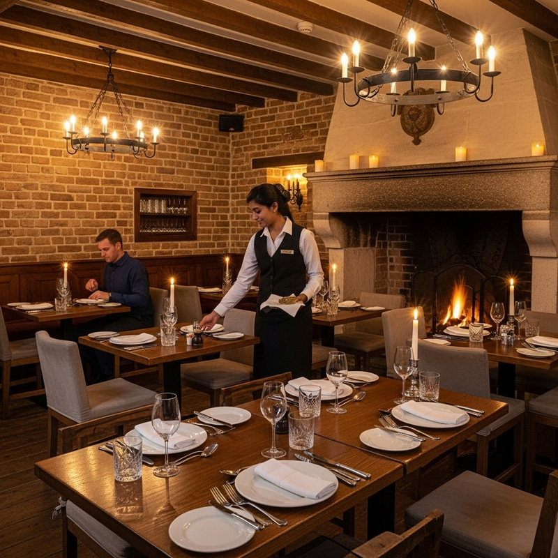Rustic Cornerstone Dining Experience | Cozy Ambiance & Candlelit Charm