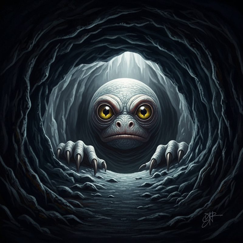 Intriguing Cryptozoology-Inspired Cave Creature Art