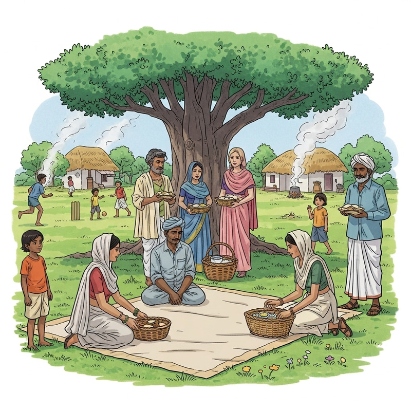Charming Village Picnic with Cricket Game Charming Village Picnic with Cricket Game
