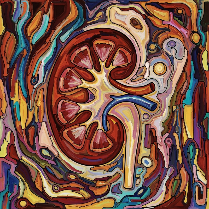 Colorful Abstract Human Kidney Art - Vibrant Representation