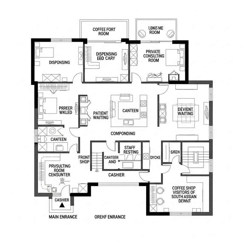 Pharmacy Floor Plan: Privacy Dispensing, Compounding & More Pharmacy Floor Plan: Privacy Dispensing, Compounding & More