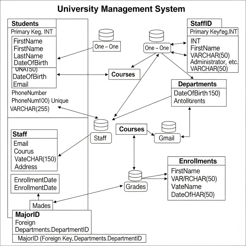 Complete University Management ER Diagram Complete University Management ER Diagram