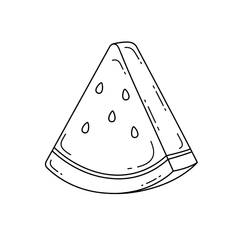 Simple Watermelon Slice Coloring Page for 4-Year-Olds Simple Watermelon Slice Coloring Page for 4-Year-Olds