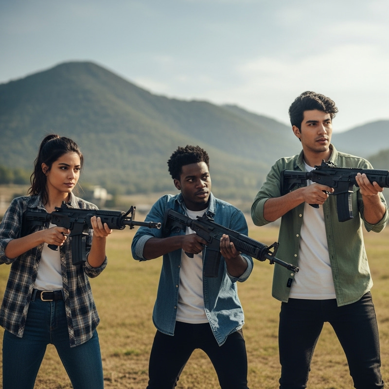 Intense Battle Royale Gameplay: Squad of Friends in Free Fire Battleground Intense Battle Royale Gameplay: Squad of Friends in Free Fire Battleground