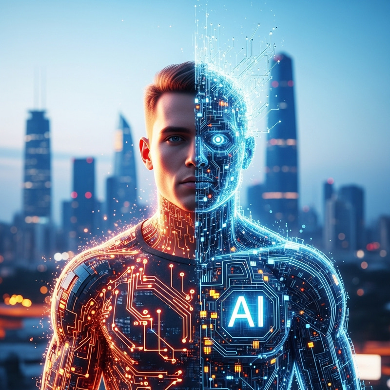 Transhumanism & Artificial Intelligence Fusion Artwork