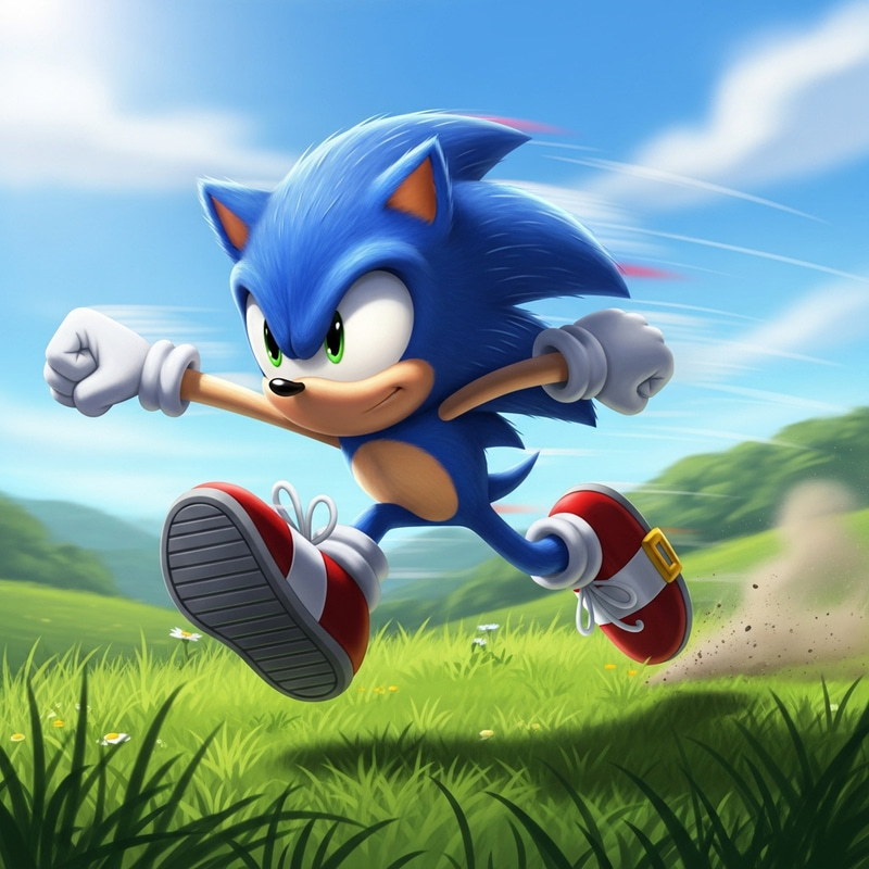 Fast Blue Anthro Creature | Lush Green Meadows Fast Blue Anthro Creature | Lush Green Meadows