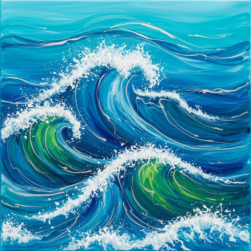 Ocean Waves Abstract Art: Stunning Nature's Dance