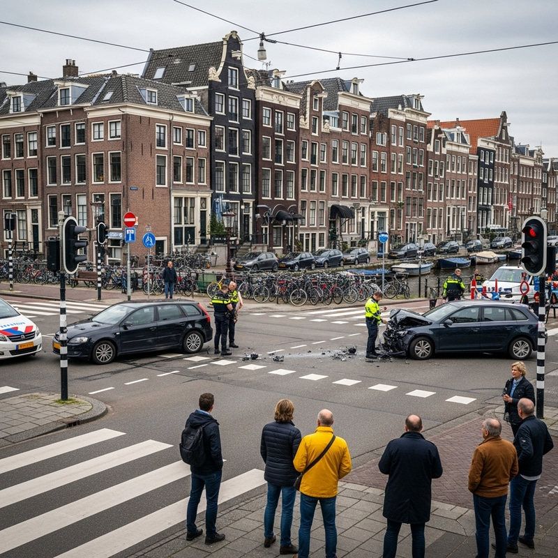 Real-Life Car Collision in Amsterdam | Urban Urban Scene