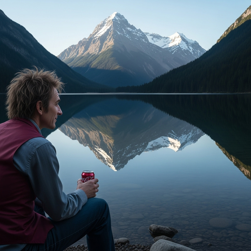 Tranquil Moment at Mountain Lake with Beetlejuice Tranquil Moment at Mountain Lake with Beetlejuice