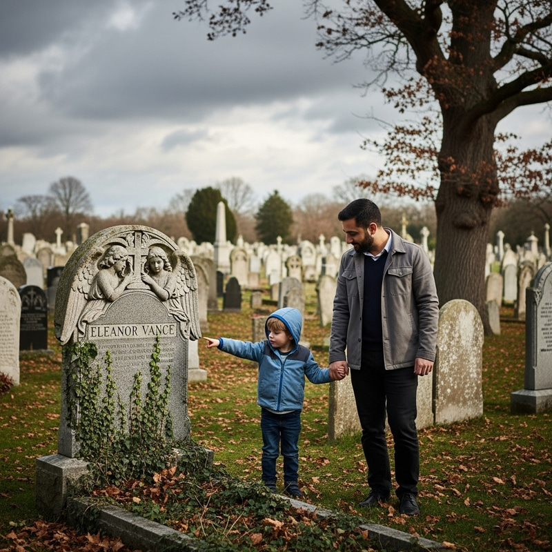 Father and Son paying respects at cemetery | Emotional Moment
