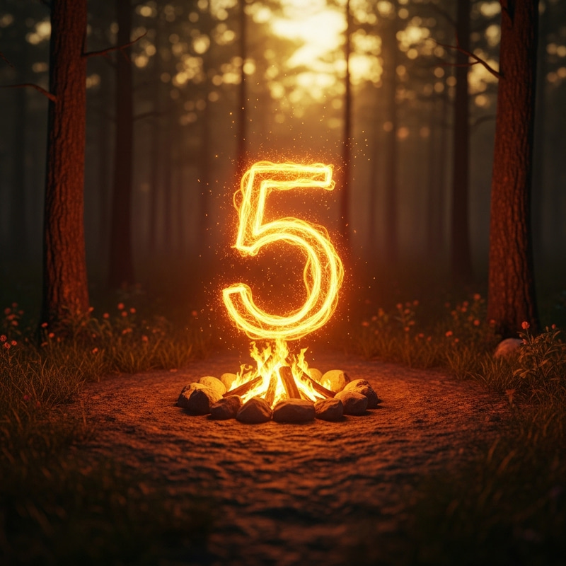 Enchanted 5 in Mystical Forest Clearing at Dusk Enchanted 5 in Mystical Forest Clearing at Dusk