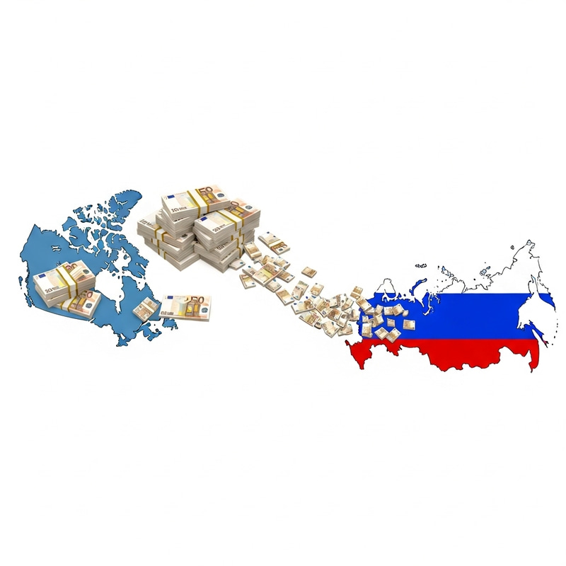 Effortless Euro Transfer: USA, Canada to Russia | White Background