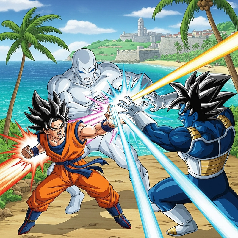 Epic Goku and Vegeta vs Frieza in Puerto Rico