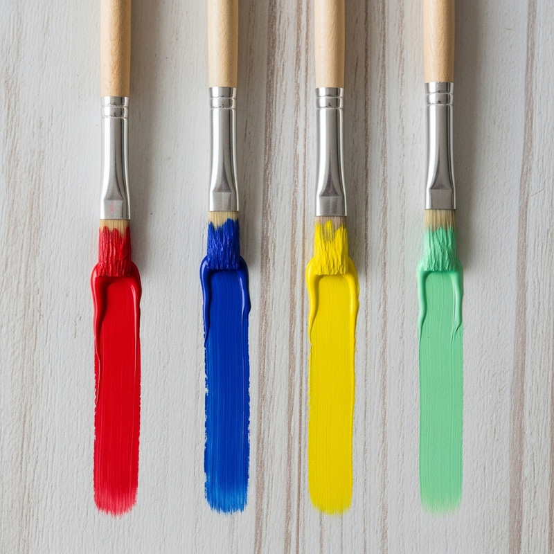 Artistic Paint Brush Traces on Wood Surface Artistic Paint Brush Traces on Wood Surface