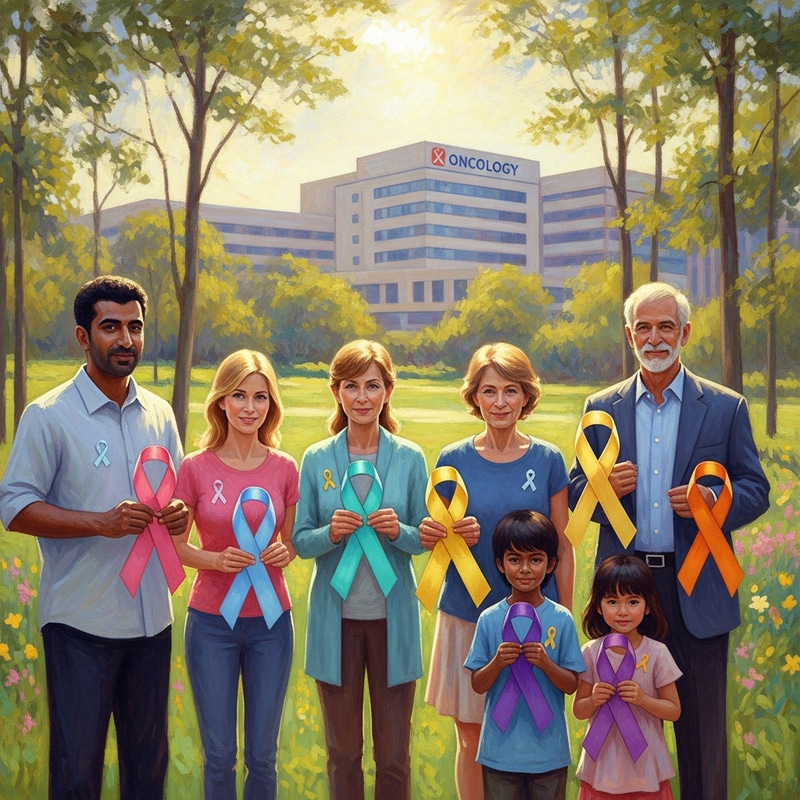 Uplifting Painting Symbolizing Cancer Awareness and Oncology Uplifting Painting Symbolizing Cancer Awareness and Oncology