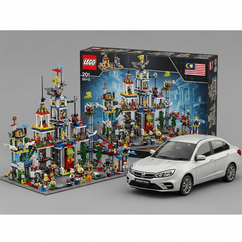 High Definition Lego Set with Proton Saga Malaysia High Definition Lego Set with Proton Saga Malaysia