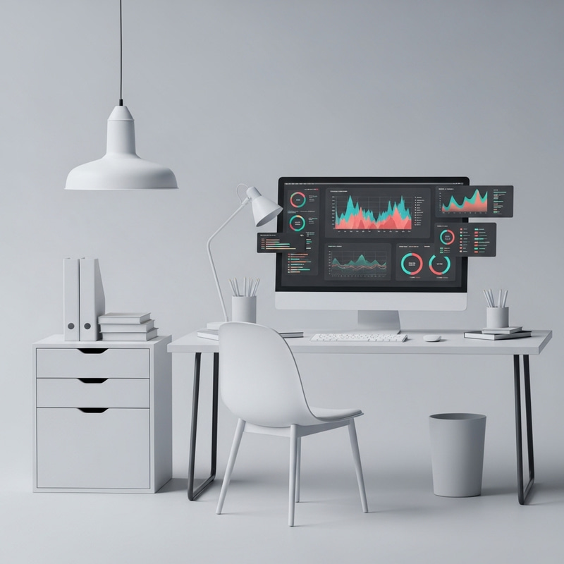 Minimalist Data Analysis Environment Layout | Clean Workspace Design Minimalist Data Analysis Environment Layout | Clean Workspace Design