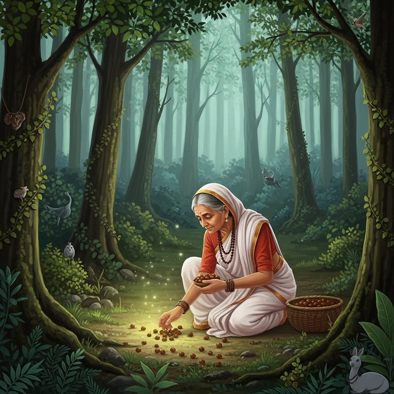 Shabari Collecting Bairs for Lord Raam Shabari Collecting Bairs for Lord Raam