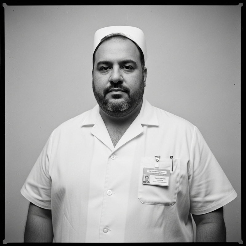 Dedicated Overweight Nurse in Vintage Black & White Dedicated Overweight Nurse in Vintage Black & White
