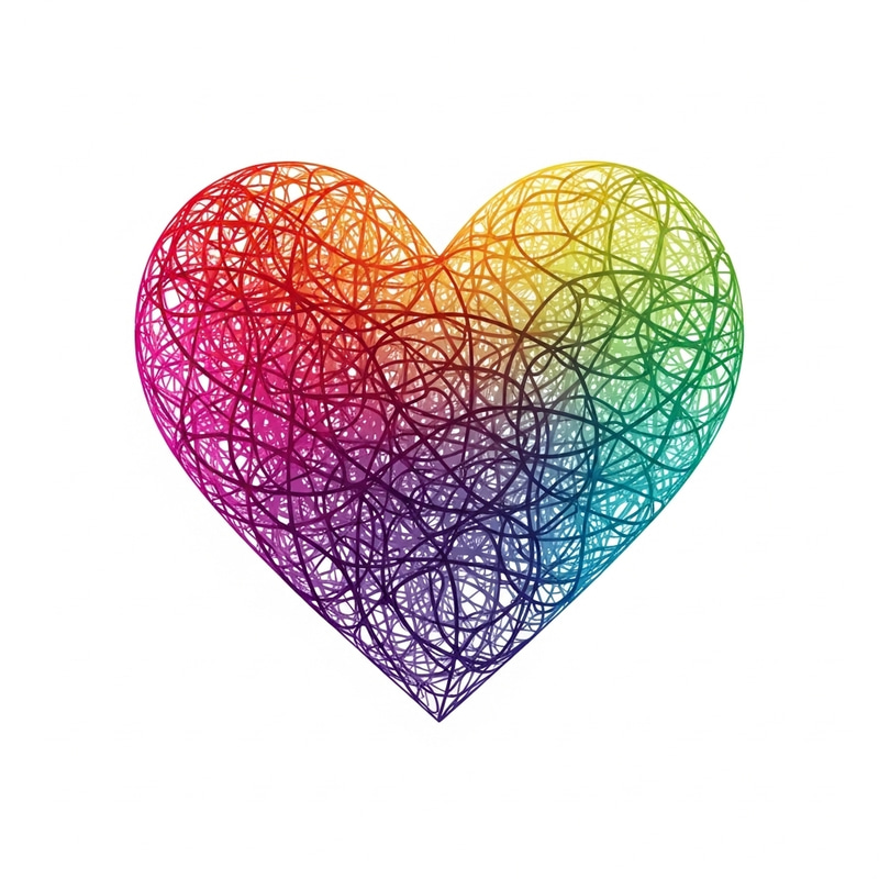 Vibrant Heart Shades | Inclusivity in Love Illustration