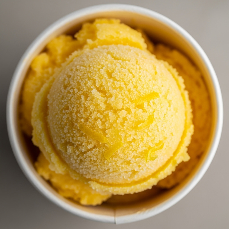 Lemon Sorbet Scoop in Smooth Texture Tub Lemon Sorbet Scoop in Smooth Texture Tub