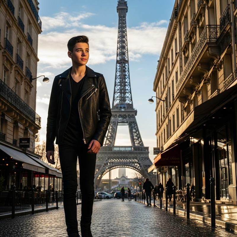 Young Boy with Green Eyes in Paris Young Boy with Green Eyes in Paris
