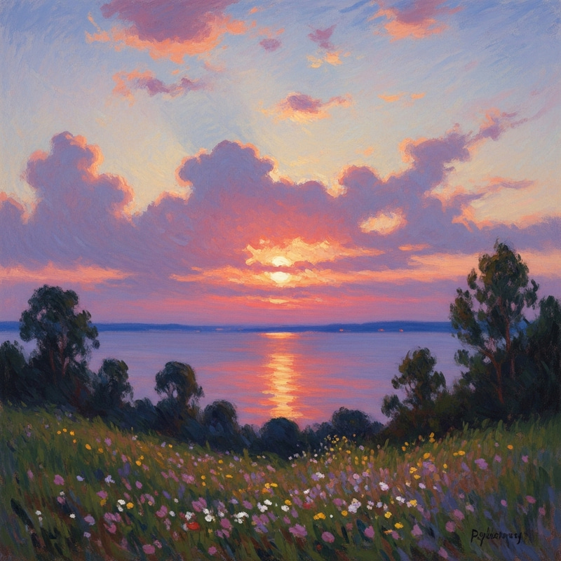 Sunset Impressionism: A Pastel Palette of Nature Sunset Impressionism: A Pastel Palette of Nature