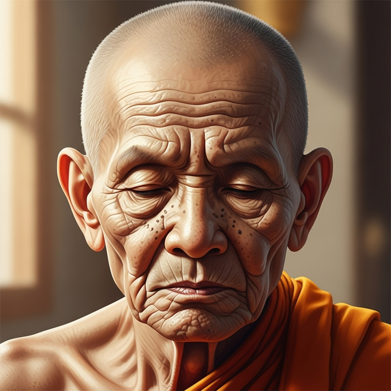 AI-Generated Image of an Old Buddhist Monk AI-Generated Image of an Old Buddhist Monk