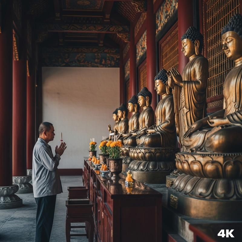 Visiting Temple: Bowing to Buddha & Bodhisattva Prayers Visiting Temple: Bowing to Buddha & Bodhisattva Prayers