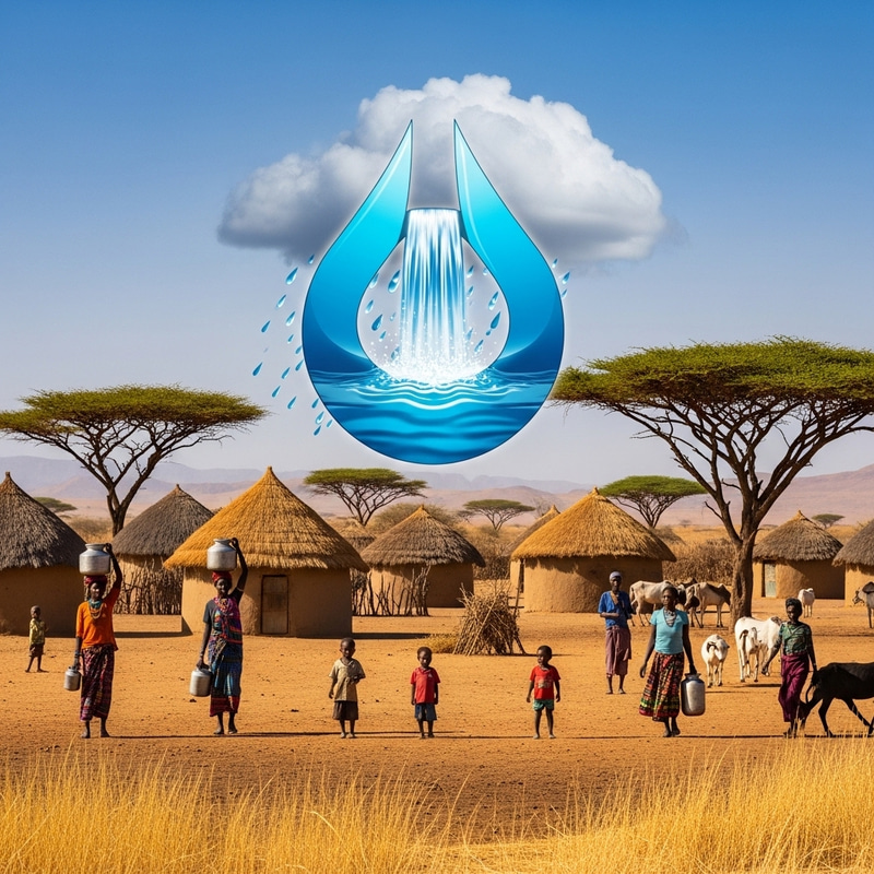 Water Symbol - Nurturing Life in African Desert Village