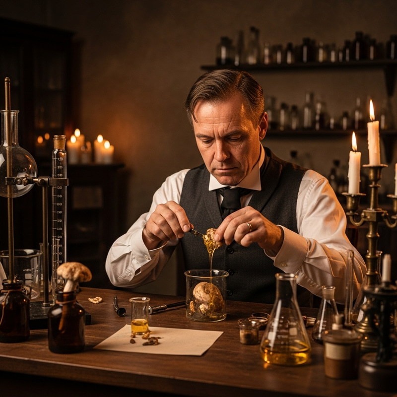 Discover Mushroom Resin Extract in a Vintage Lab Discover Mushroom Resin Extract in a Vintage Lab