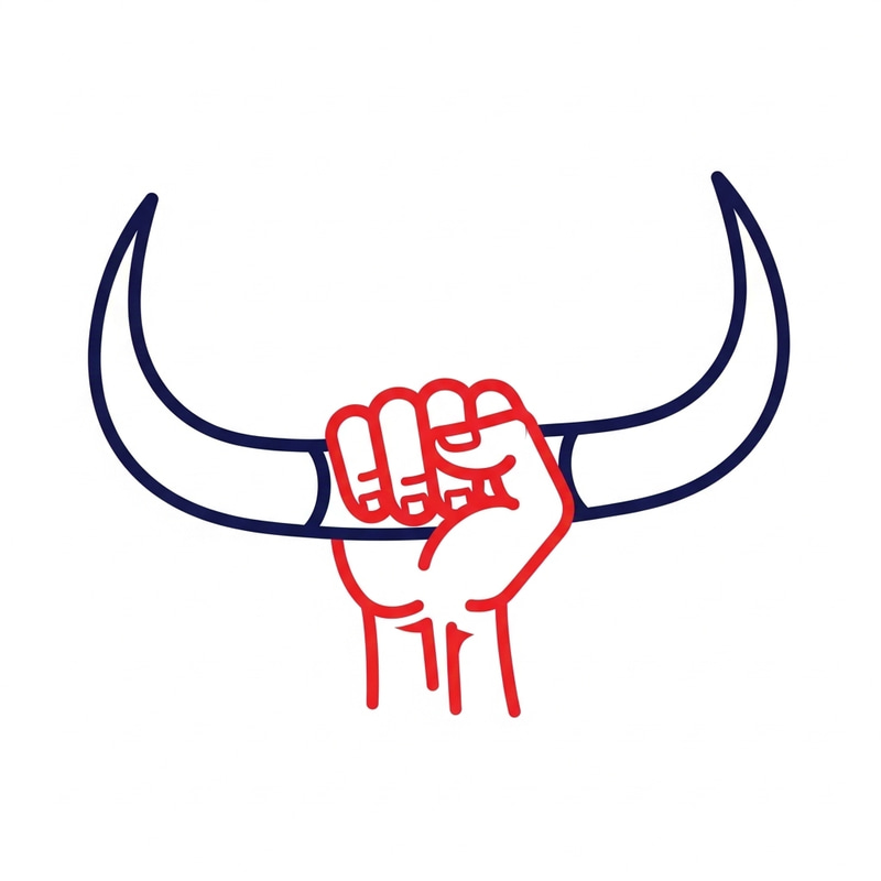 Hand Holding Bull's Horns Logo Design Hand Holding Bull's Horns Logo Design