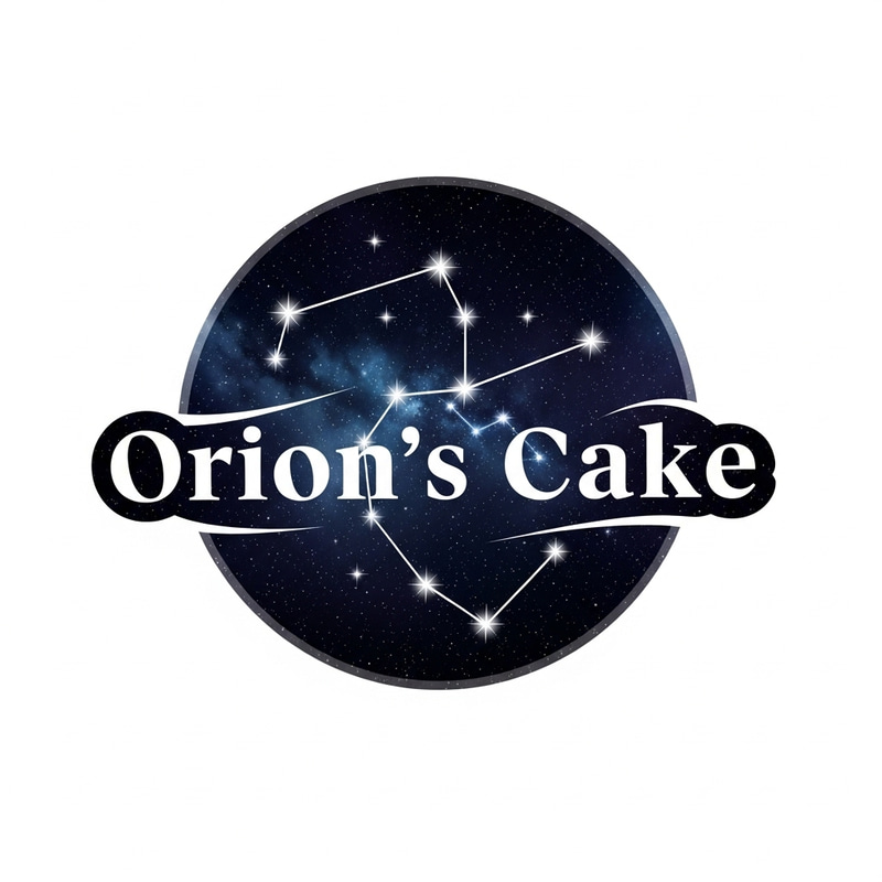 Orion's Cake Bakery Logo: Celestial Orion Constellation Design