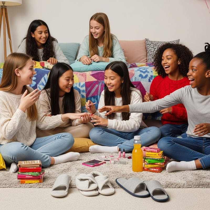 Barefoot Girls' Sleepover | Joyful Teen Night In Barefoot Girls' Sleepover | Joyful Teen Night In