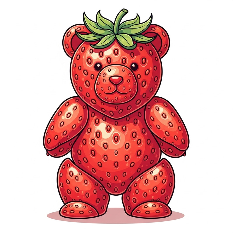 Colorful Strawberry Bear Animation - High Definition Artwork