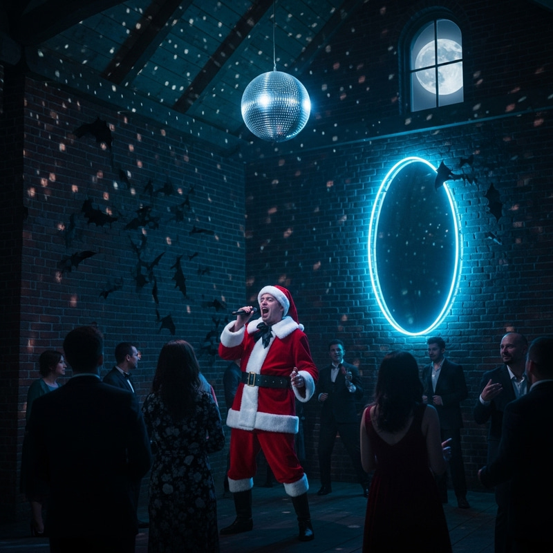 Gloomy Vampire Santa Claus Karaoke at Corporate Castle Gloomy Vampire Santa Claus Karaoke at Corporate Castle