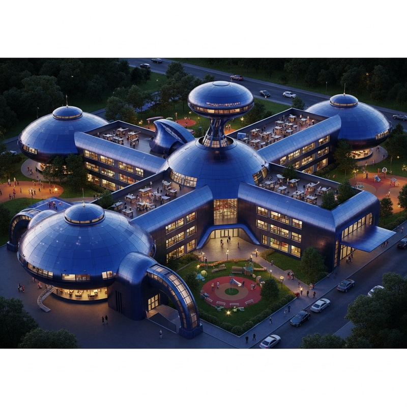 Futuristic School Shaped Like an Alien Spaceship Futuristic School Shaped Like an Alien Spaceship