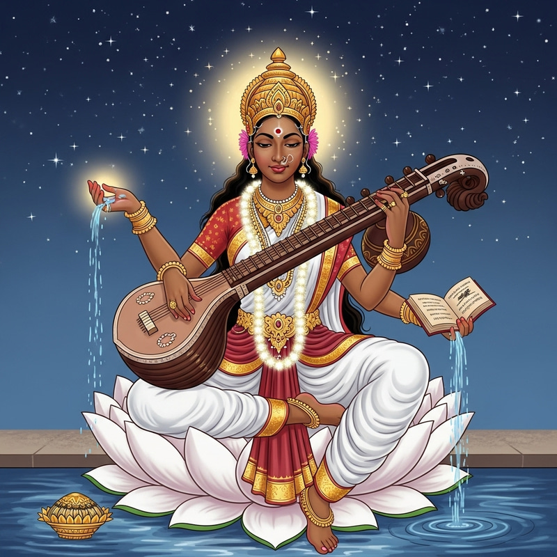 African Saraswathy Goddess Artwork African Saraswathy Goddess Artwork