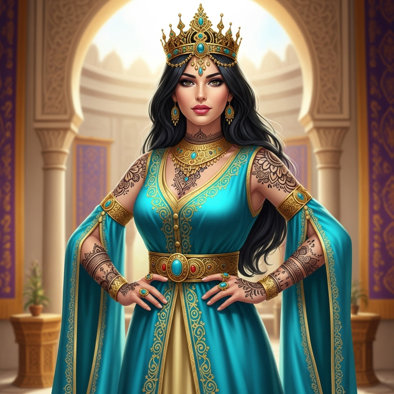 Fictional Arabian Princess Jasmine | Turquoise Dress & Golden Jewelry Fictional Arabian Princess Jasmine | Turquoise Dress & Golden Jewelry